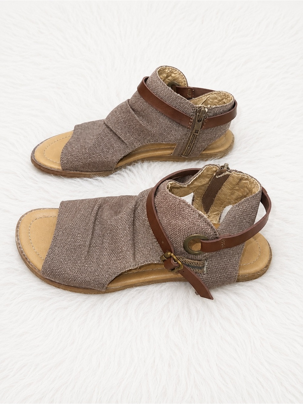 Blowfish Malibu Women’s 9.5 Open Toe Ankle Strap Sandals Boho Casual Neutral - Picture 3 of 4
